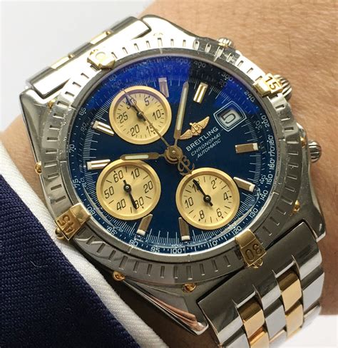 breitling chronomat goud staal|Breitling Chronomat gold steel.